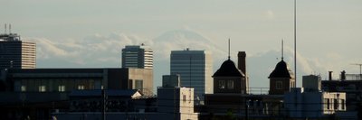 Mount Fuji, unusually visible from Tokyo in summer