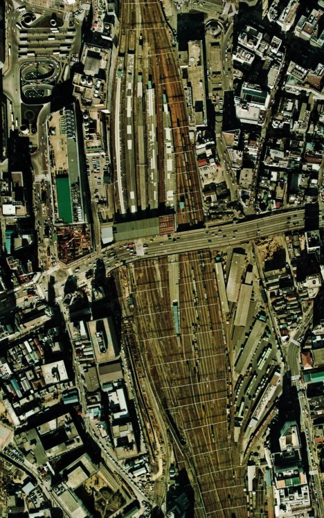 新宿駅 空中写真 1974年