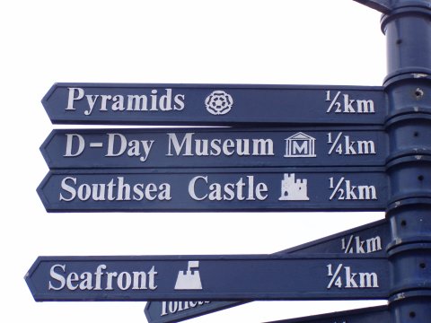 Tourist signposts in Portsmouth