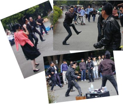 Dancing Elvises in Yoyogi Park, Shibuya, Tokyo Dancing Elvises in Yoyogi Park, Shibuya, Tokyo