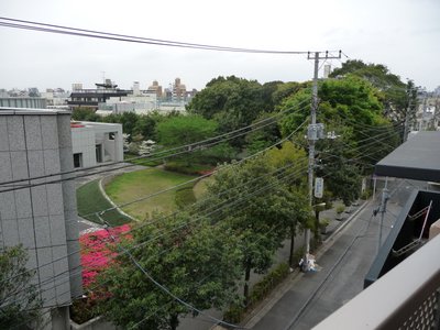View from apartment balcony, looking right