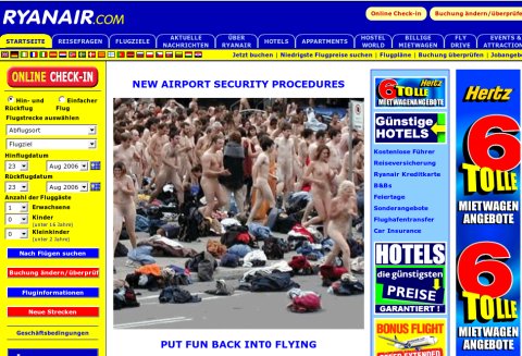 Ryanair's nudist security measures