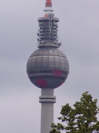 The Fernsehturm (television tower) in Berlin
