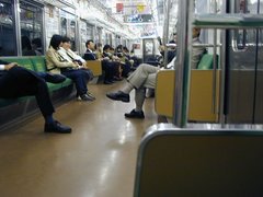 Inside a Yamanote Line train