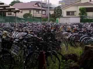 Fahrradfriedhof in Tokio